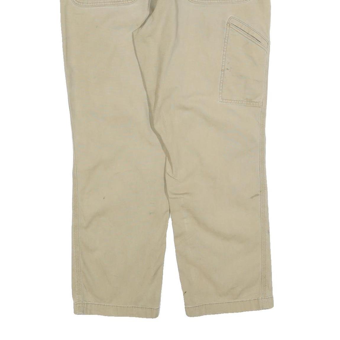CARHARTT Mens Cotton Blend Beige Relaxed W38 L30 Workwear Trousers Zip Closure