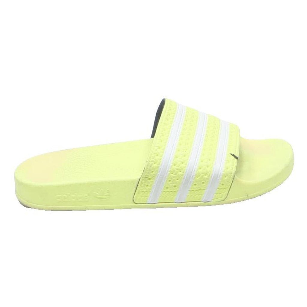 ADIDAS Adilette Mens Slide Sandals Yellow White Synthetic UK 6 Comfort Pool