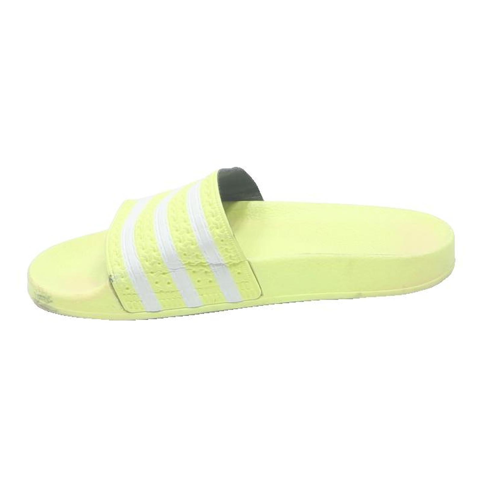 ADIDAS Adilette Mens Slide Sandals Yellow White Synthetic UK 6 Comfort Pool