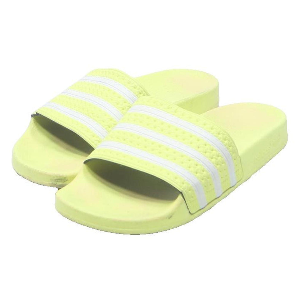 ADIDAS Adilette Mens Slide Sandals Yellow White Synthetic UK 6 Comfort Pool