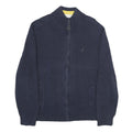 NAUTICA Mens Navy Blue Plain Cotton Full Zip Patterned Jumper XL Casual