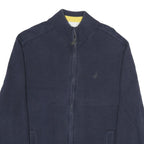 NAUTICA Mens Navy Blue Plain Cotton Full Zip Patterned Jumper XL Casual