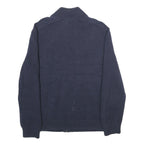 NAUTICA Mens Navy Blue Plain Cotton Full Zip Patterned Jumper XL Casual