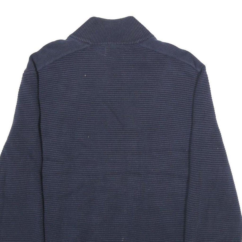 NAUTICA Mens Navy Blue Plain Cotton Full Zip Patterned Jumper XL Casual