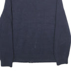 NAUTICA Mens Navy Blue Plain Cotton Full Zip Patterned Jumper XL Casual