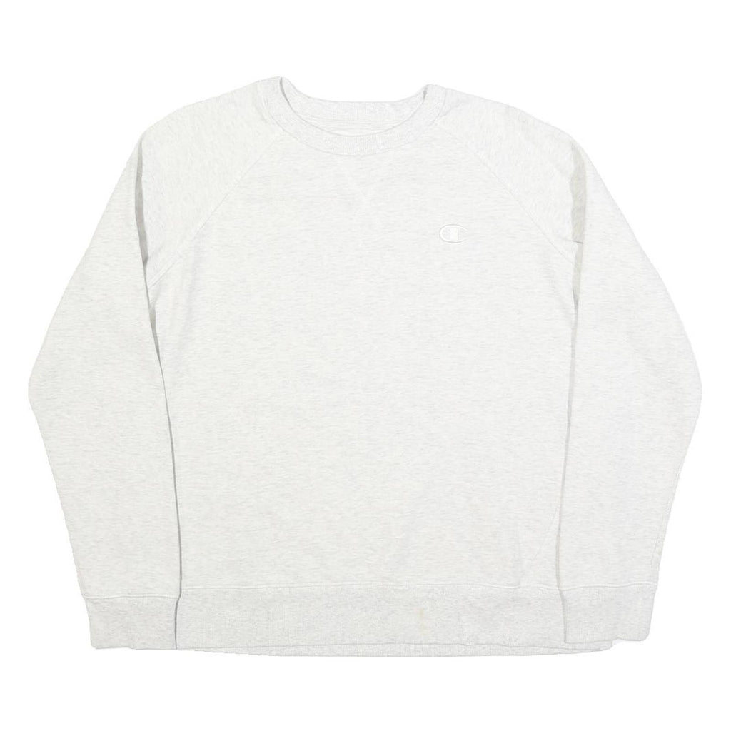 CHAMPION Womens White Crew Neck M Cotton Blend Sweatshirt Pullover Casual
