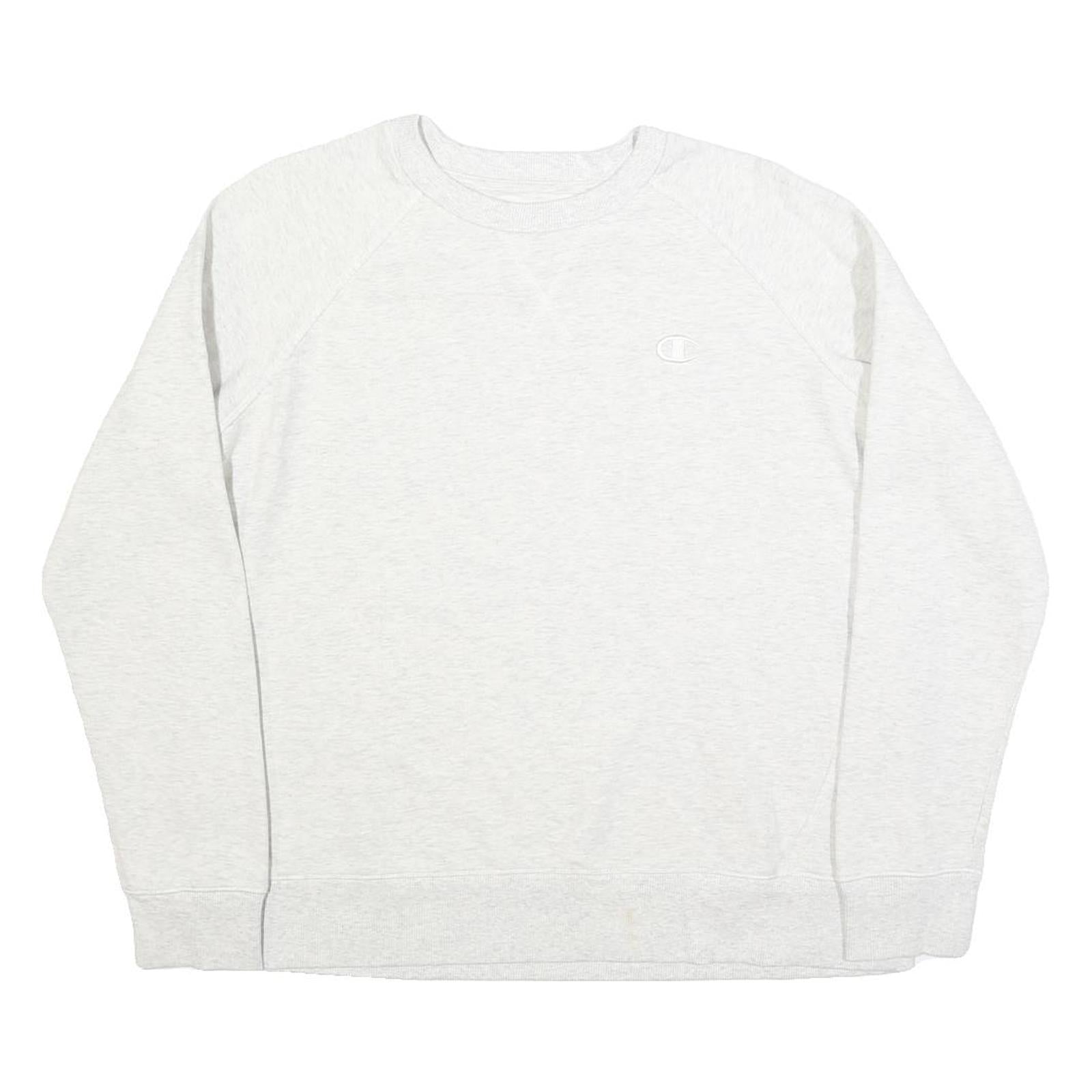 CHAMPION Womens White Crew Neck M Cotton Blend Sweatshirt Pullover Casual