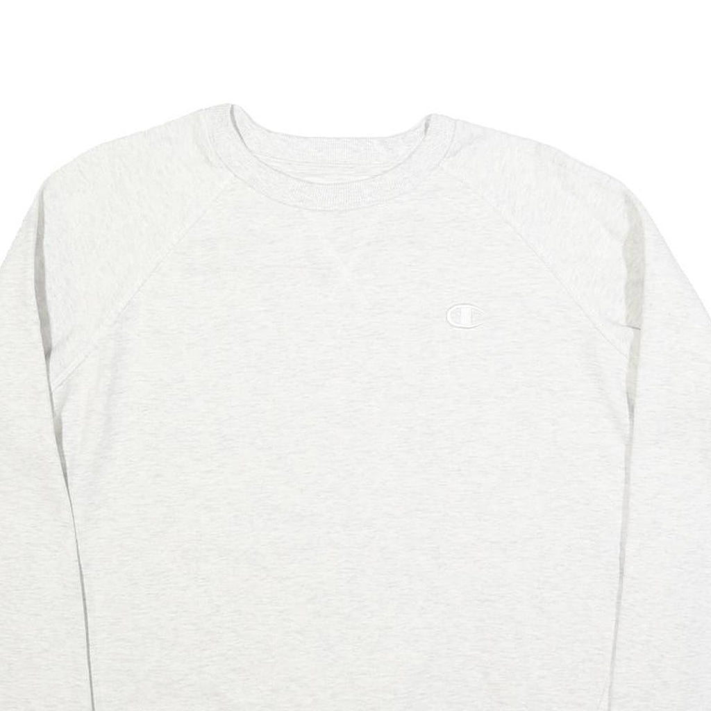 CHAMPION Womens White Crew Neck M Cotton Blend Sweatshirt Pullover Casual