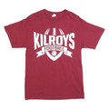 PORT & COMPANY Mens Red Kilroys Football Graphic T-Shirt M Short Sleeve Crew