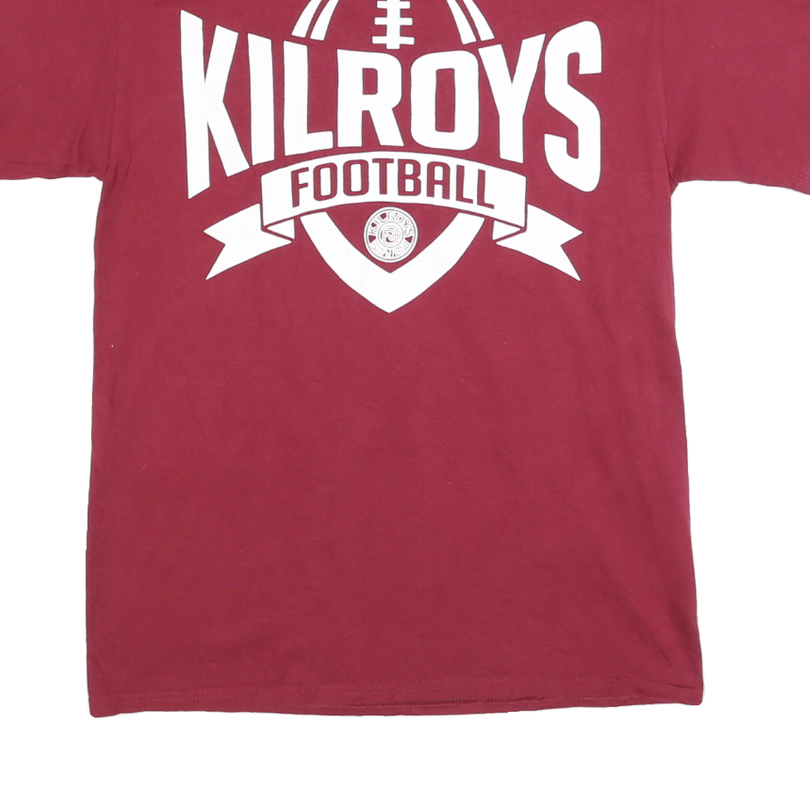PORT & COMPANY Mens Red Kilroys Football Graphic T-Shirt M Short Sleeve Crew