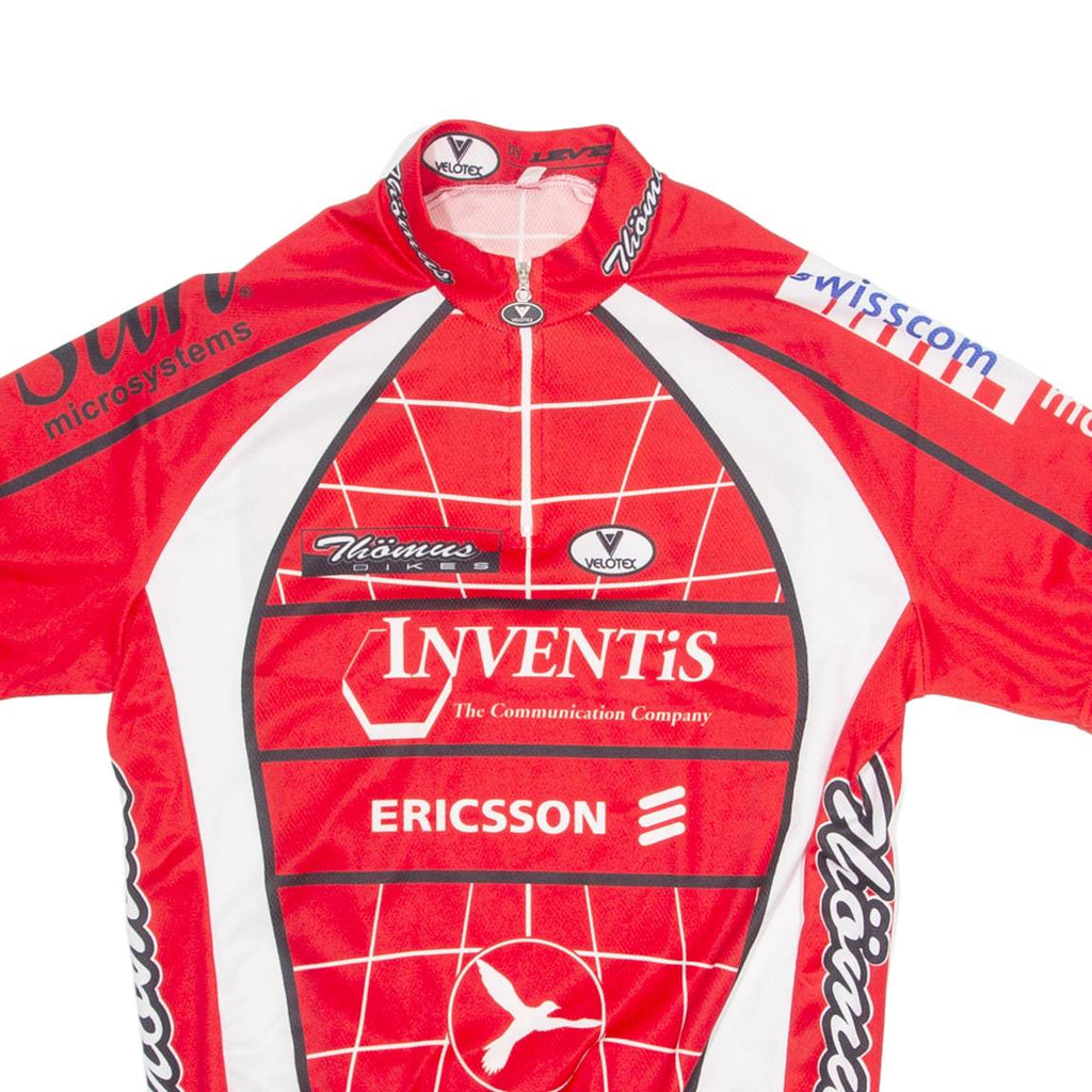 VELOTEX Cycling Mens Jersey Red 1/4 Zip M