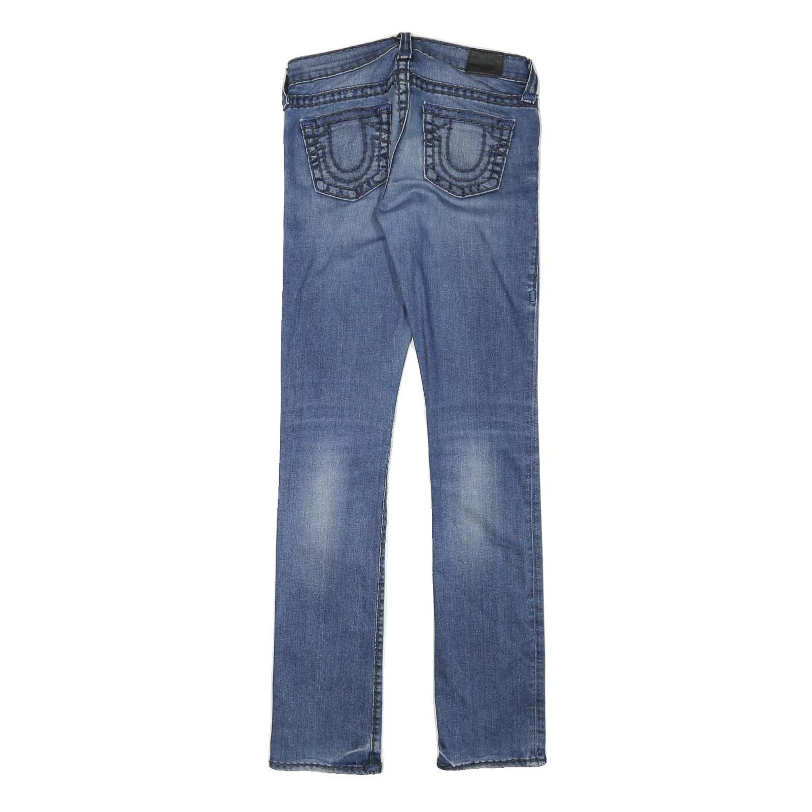 TRUE RELIGION Womens Slim Blue Denim Slim Jeans W27 L32 Stylish Comfort