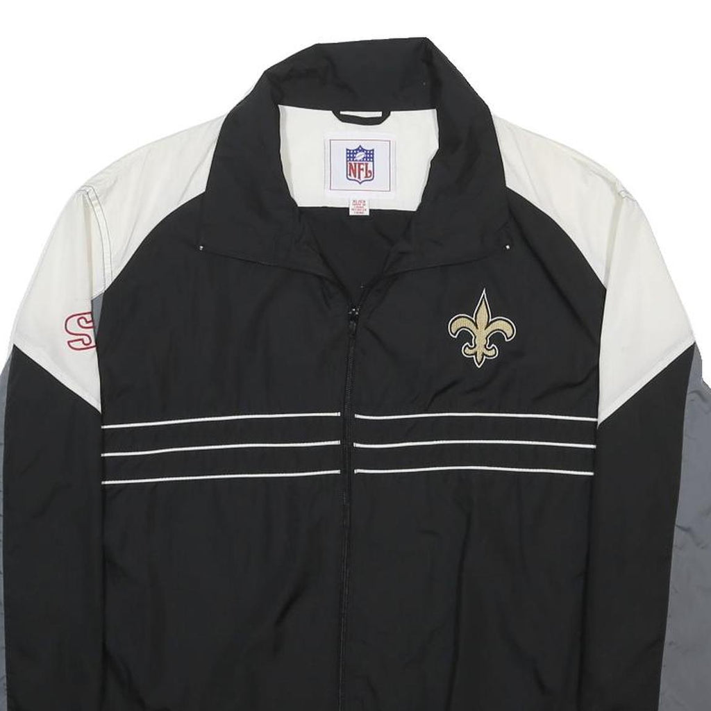 NFL Mens Black White & Grey Zip Up Polyester Track Jacket XL Sportswear