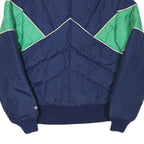 Womens Navy & Green Plain Zip Jacket XS Polyester Blend Sporty Casual