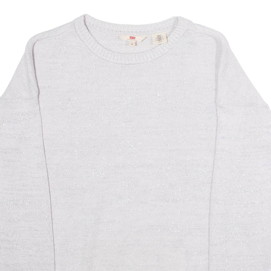 LEVI'S Womens Jumper Grey Crew Neck Tight Knit S