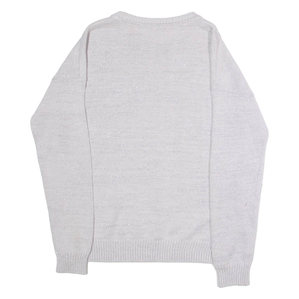 LEVI'S Womens Jumper Grey Crew Neck Tight Knit S