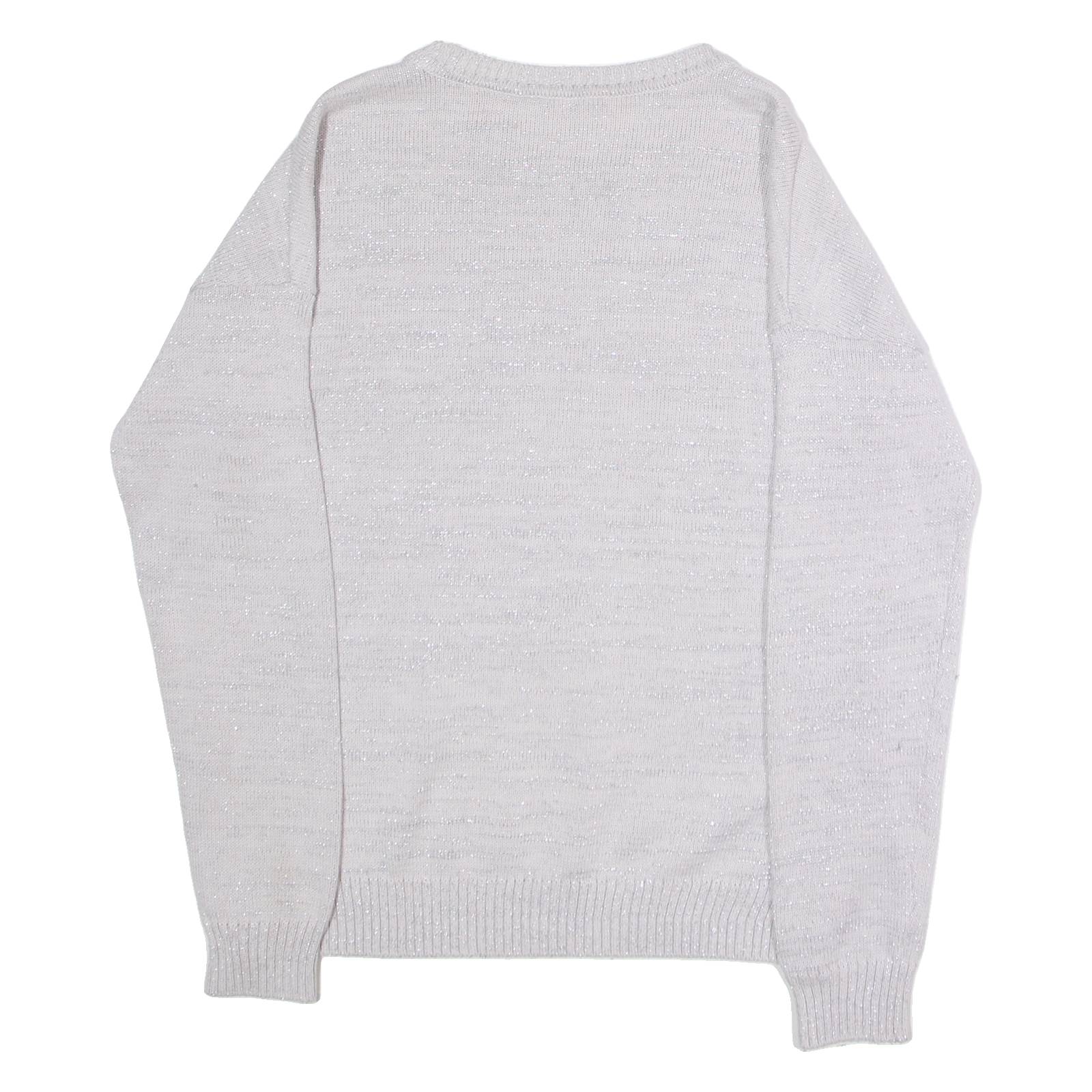 LEVI'S Womens Jumper Grey Crew Neck Tight Knit S