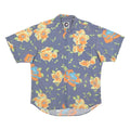 SOVIET Mens Blue Floral Print Cotton Blend Short Sleeve Shirt M Summer Beach