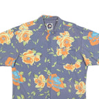 SOVIET Mens Blue Floral Print Cotton Blend Short Sleeve Shirt M Summer Beach