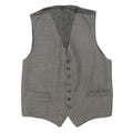Mens Grey Cotton Blend Button Waistcoat M Plain Classic Formal Vest
