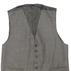 Mens Grey Cotton Blend Button Waistcoat M Plain Classic Formal Vest