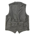 Mens Grey Cotton Blend Button Waistcoat M Plain Classic Formal Vest