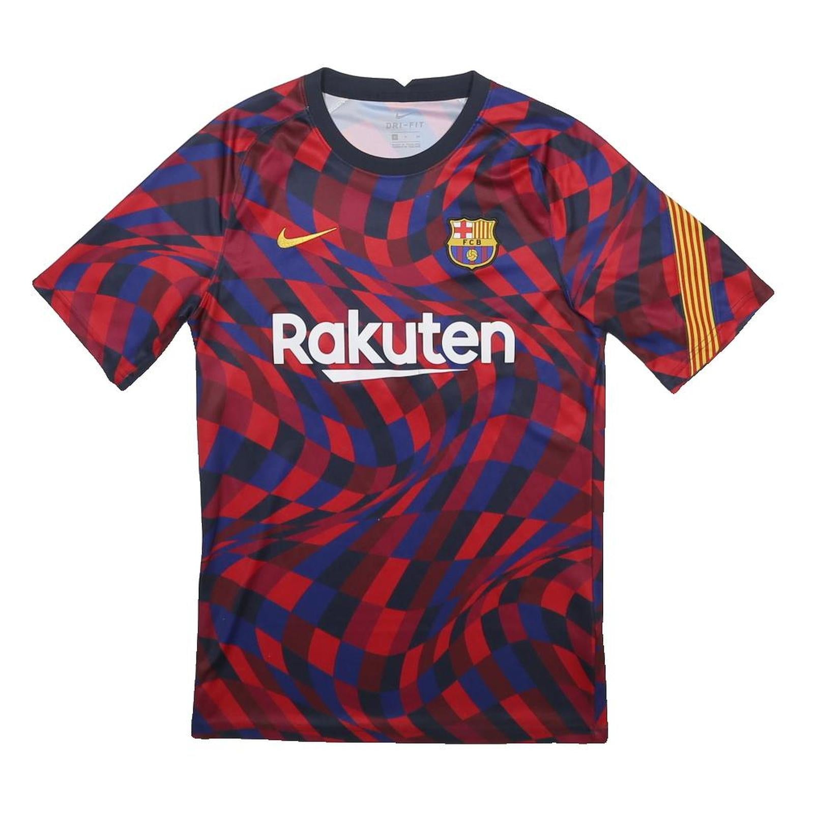 NIKE Mens Red & Blue Graphic Football Shirt S Short Sleeve Crew Neck Rakuten