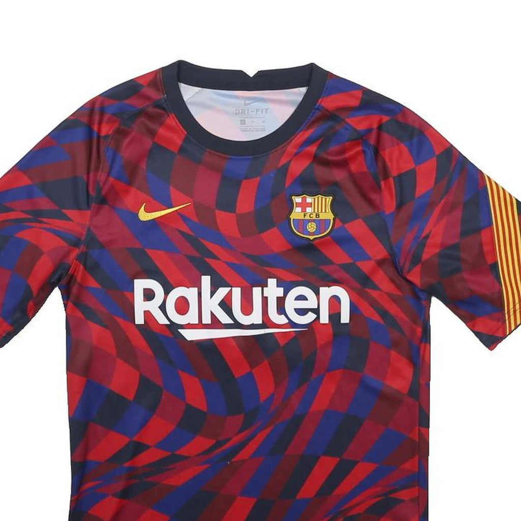 NIKE Mens Red & Blue Graphic Football Shirt S Short Sleeve Crew Neck Rakuten