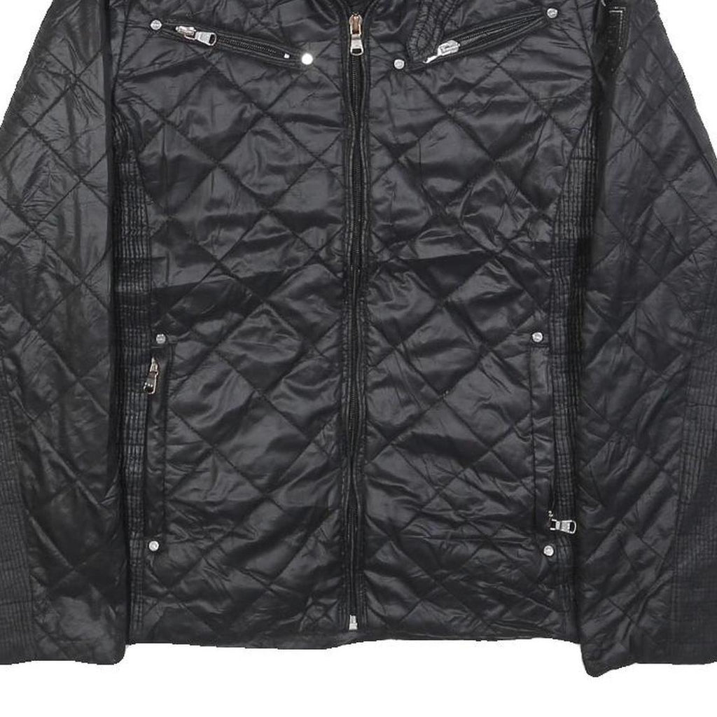LAUREN RALPH LAUREN Womens Black Quilted Jacket XS Polyester Blend Zip Casual