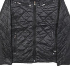 LAUREN RALPH LAUREN Womens Black Quilted Jacket XS Polyester Blend Zip Casual