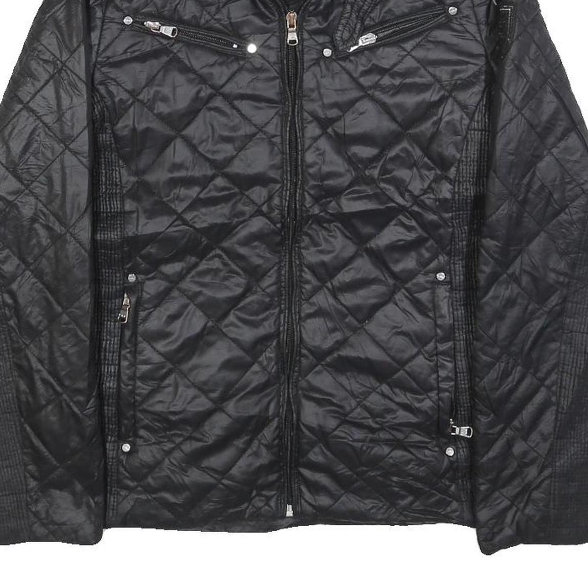 LAUREN RALPH LAUREN Womens Black Quilted Jacket XS Polyester Blend Zip Casual
