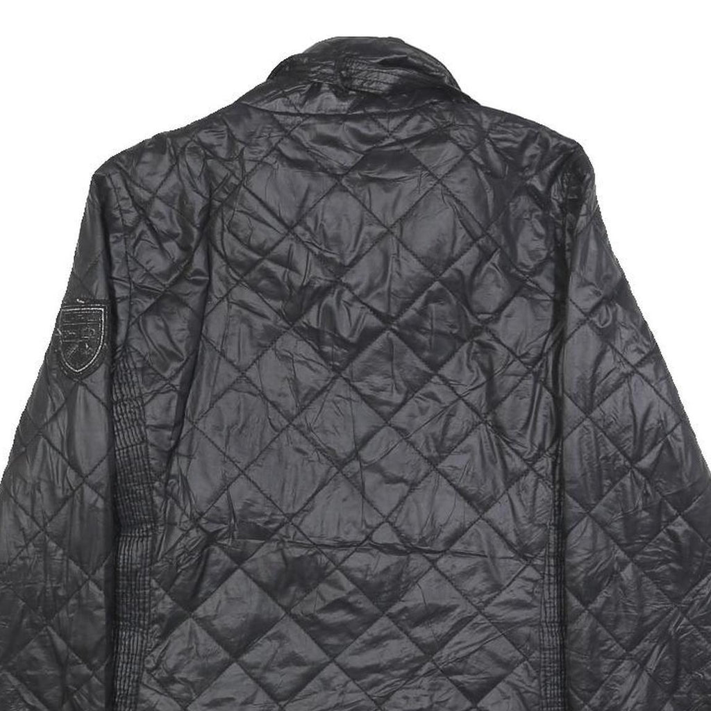 LAUREN RALPH LAUREN Womens Black Quilted Jacket XS Polyester Blend Zip Casual