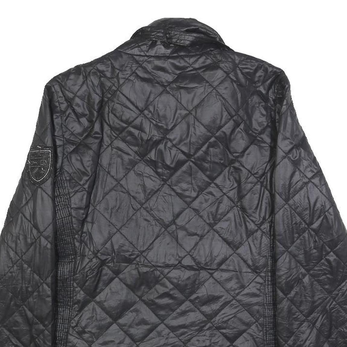 LAUREN RALPH LAUREN Womens Black Quilted Jacket XS Polyester Blend Zip Casual