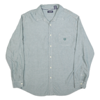 CHAPS Mens Blue 2XL Long Sleeve Cotton Blend Shirt Casual Workwear