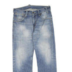 LEVI'S 504 Mens Blue Regular Jeans Denim Medium W34 L30 Classic Zip Cotton Blend