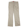 DICKIES Womens Regular Beige Cotton Blend Zip Trousers W32 L32 Comfortable