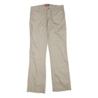 DICKIES Womens Regular Beige Cotton Blend Zip Trousers W32 L32 Comfortable