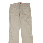 DICKIES Womens Regular Beige Cotton Blend Zip Trousers W32 L32 Comfortable