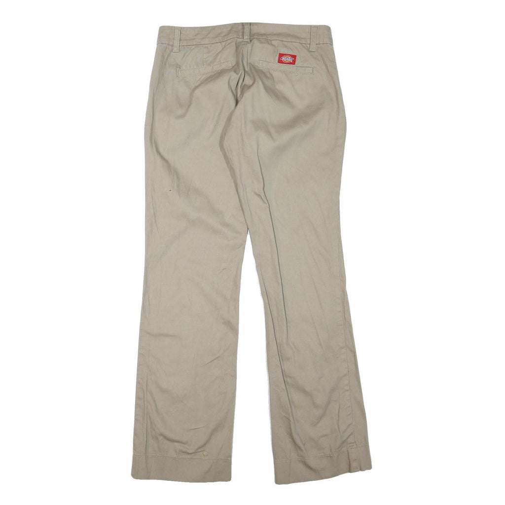 DICKIES Womens Regular Beige Cotton Blend Zip Trousers W32 L32 Comfortable
