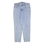 KARL KANI Mens Regular Fit Blue Denim Raw Jeans W35 L32 Classic Cotton Blend Zip