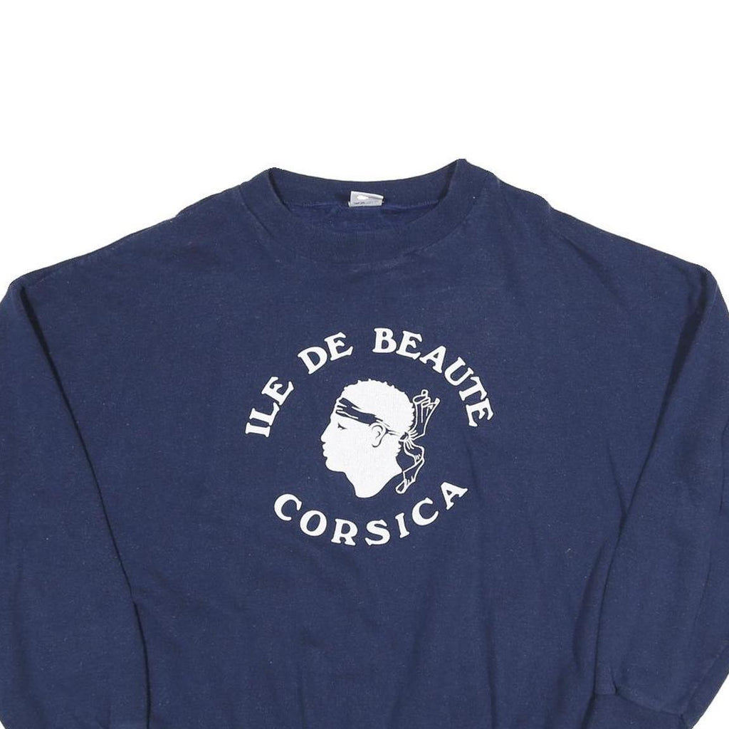 Mens Blue Ile De Beaute Corsica Crew Neck S Cotton Blend Sweatshirt