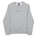 CHAMPION Womens Grey Sweatshirt Crew Neck M Cotton Blend Logo Pullover