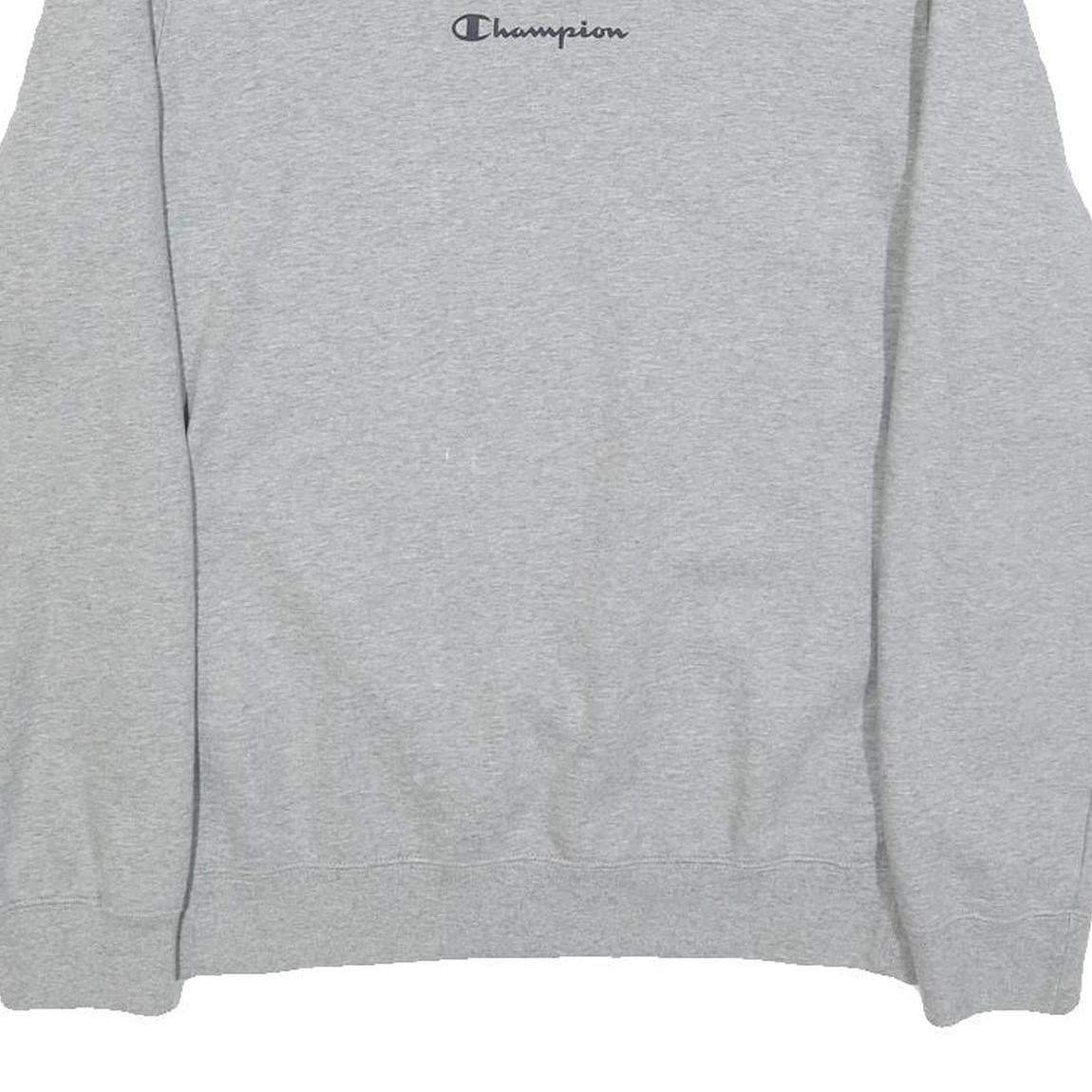 CHAMPION Womens Grey Sweatshirt Crew Neck M Cotton Blend Logo Pullover