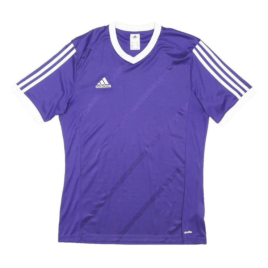 ADIDAS Mens Purple & White Modern T-Shirt M Short Sleeve V-Neck Performance