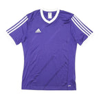 ADIDAS Mens Purple & White Modern T-Shirt M Short Sleeve V-Neck Performance