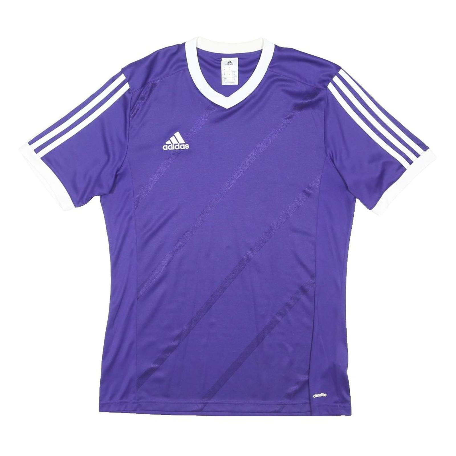 ADIDAS Mens Purple & White Modern T-Shirt M Short Sleeve V-Neck Performance