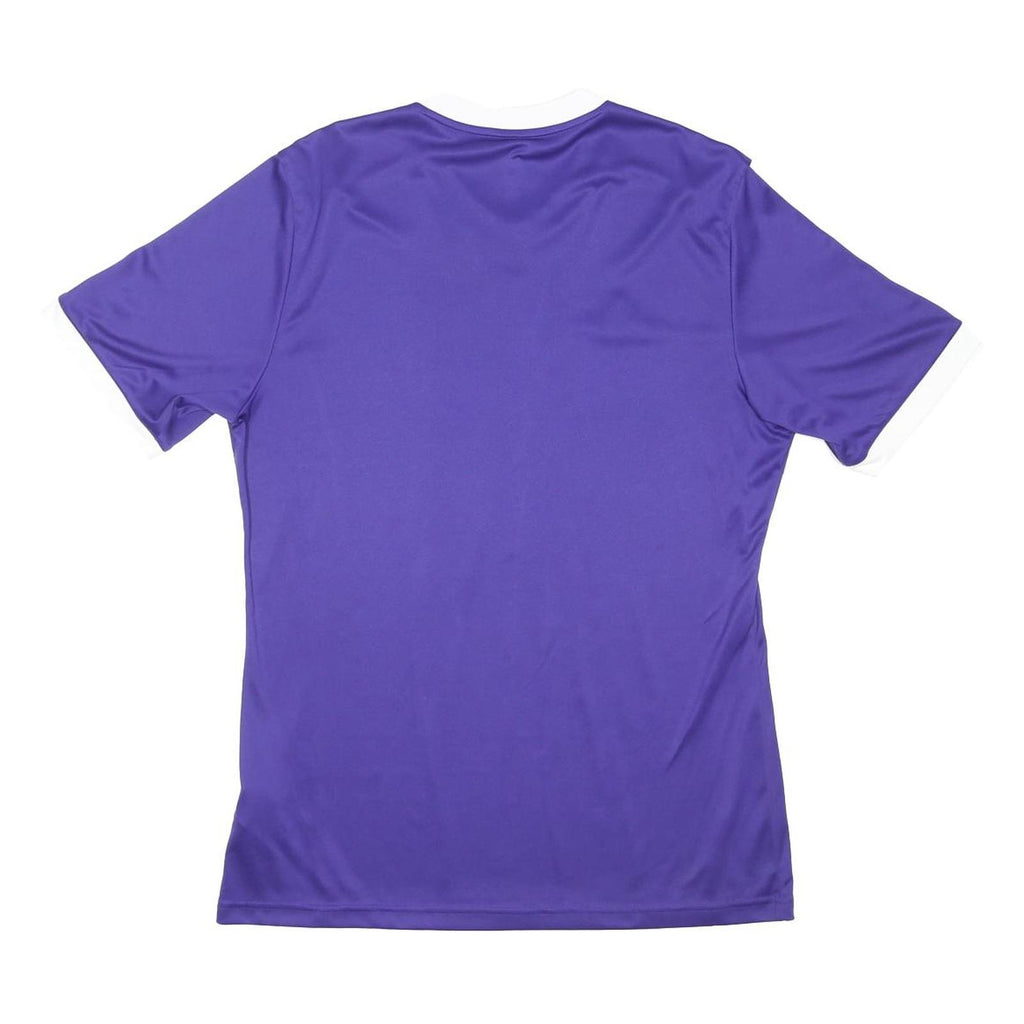ADIDAS Mens Purple & White Modern T-Shirt M Short Sleeve V-Neck Performance