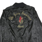 USA Mens Black Satin Button Bomber Jacket L Nylon The Jesse Anderson Band