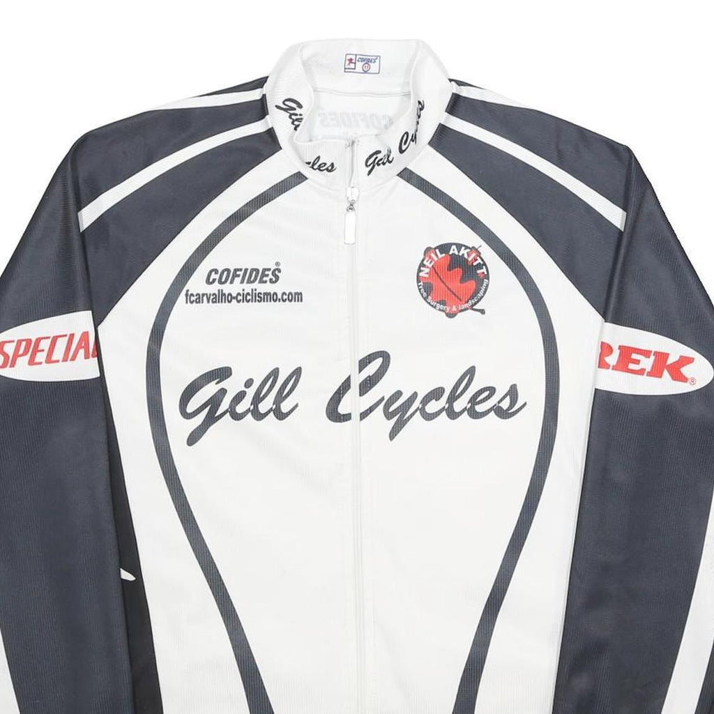 COFIDES Mens Black & White Gill Cycles Polyester Zip Jacket L Sportswear