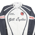 COFIDES Mens Black & White Gill Cycles Polyester Zip Jacket L Sportswear